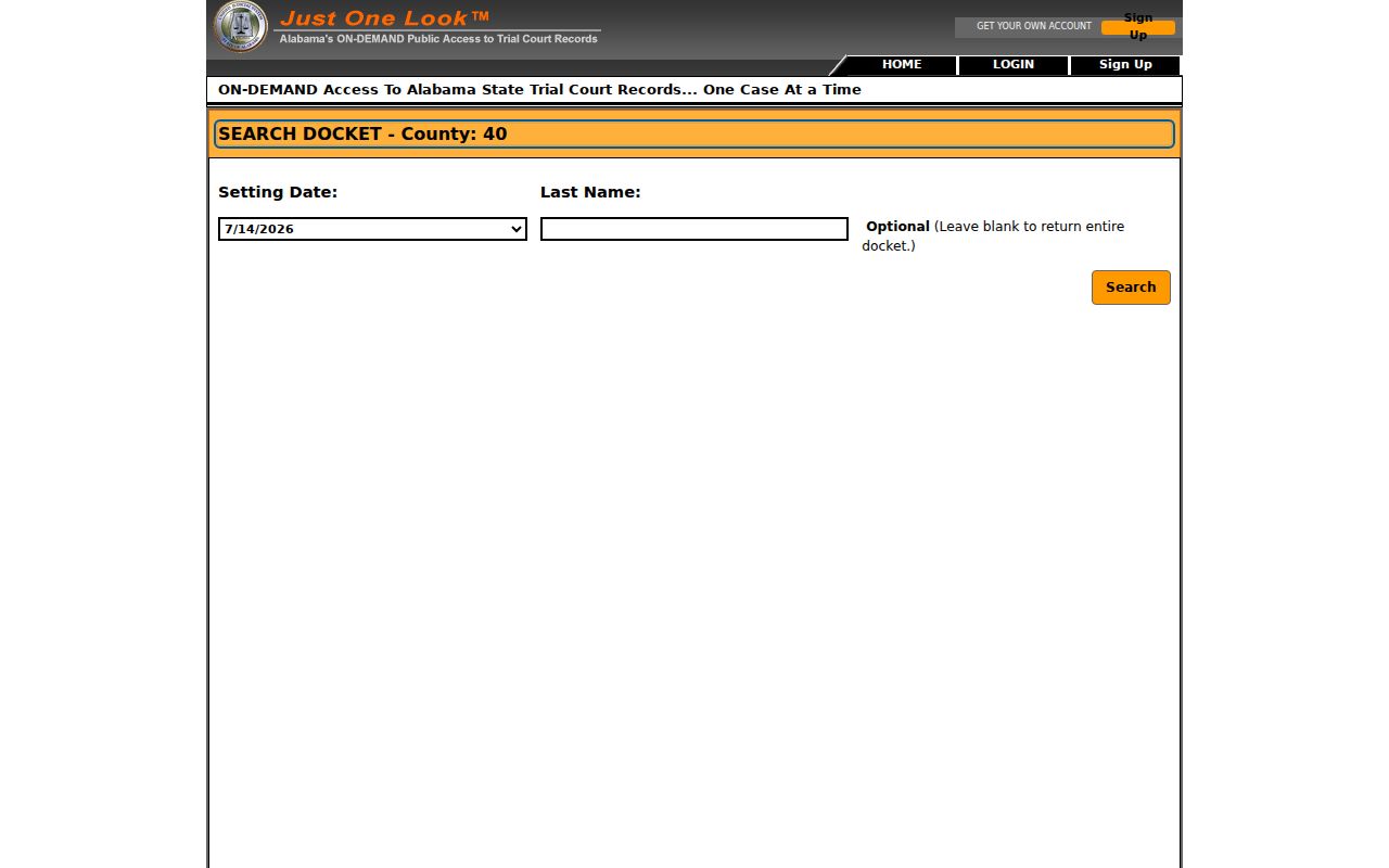 Lamar County criminal court docket search form