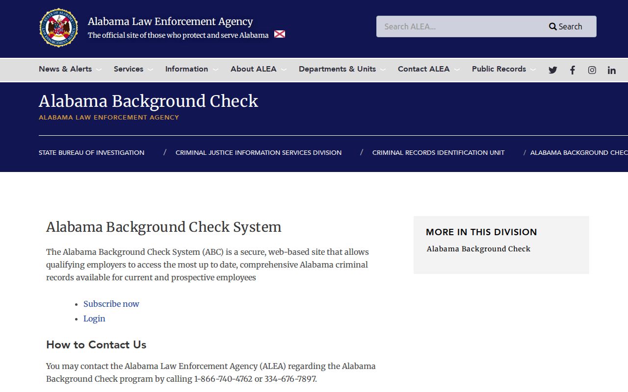 Lamar County criminal history ALEA self-review instructions