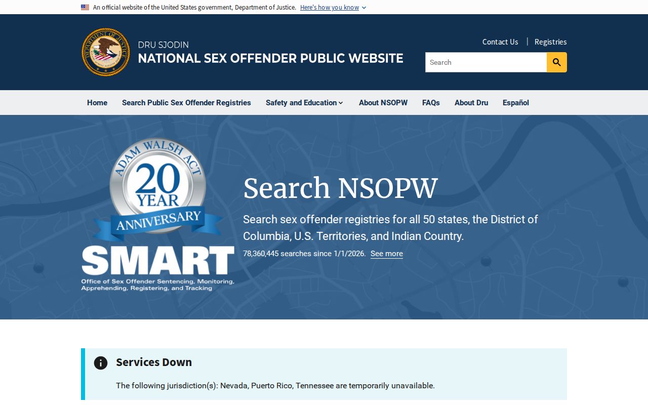 National registry option for a Lamar County sex offender lookup