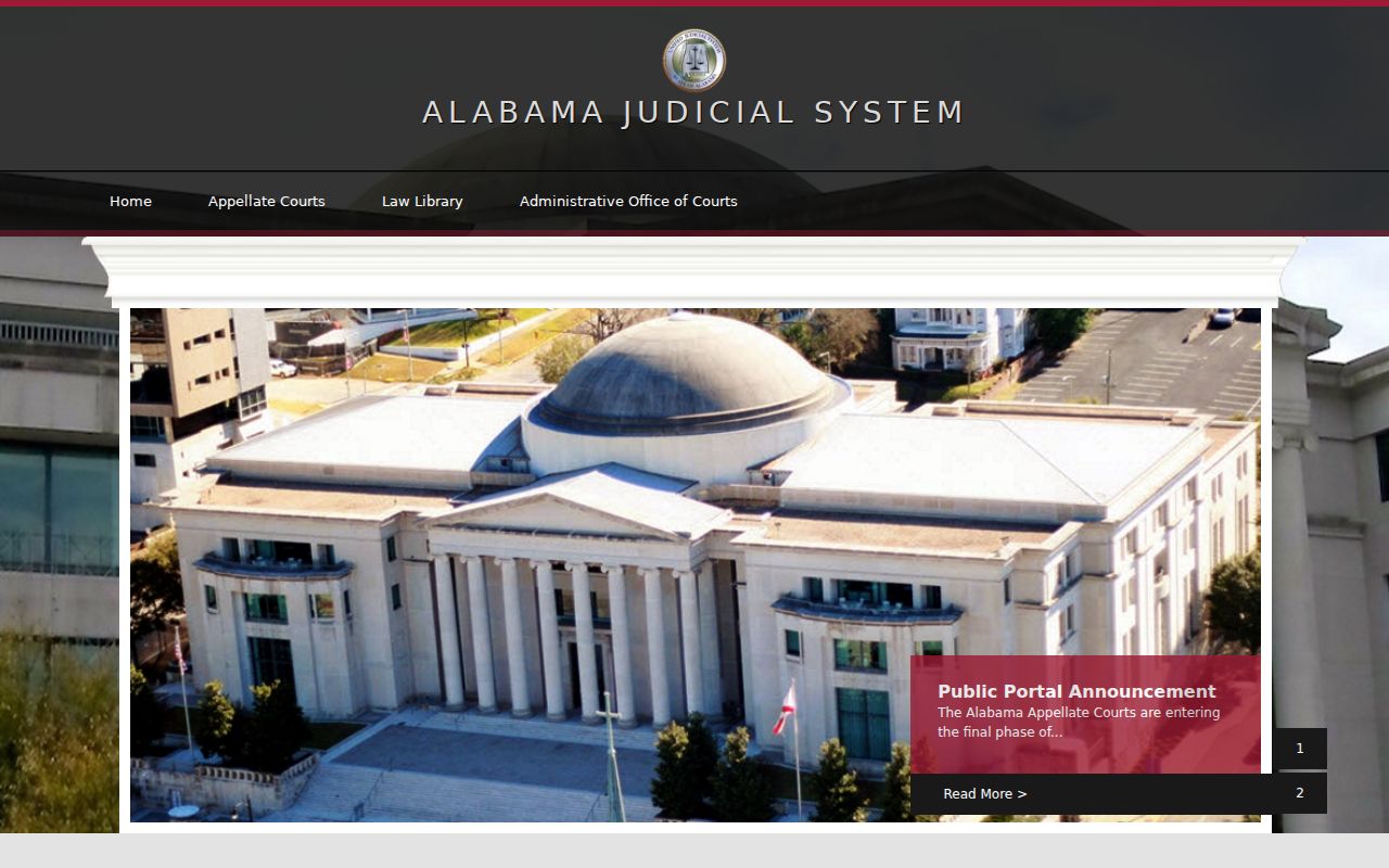 Vernon criminal court records on the Alabama Judicial System website
